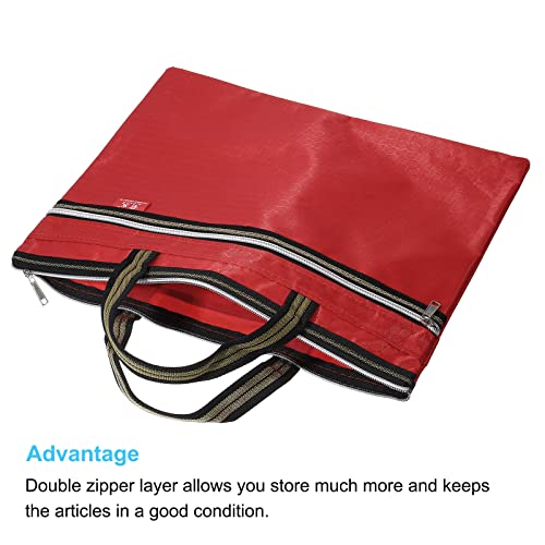 PATIKIL Waterproof Zipper File Bag, Documents Storage Zip Pouch, Red | 11x14inch Bag Books Tools for Office Travel - color: Red