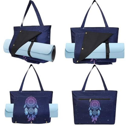 Yoga Mat Bag Yoga Bags and Carriers Fits All Your Stuff Yoga Tote Bag with Zipper Pocket Yoga Mat Carrier Pilates Bag Take in Out Mat Easily - color: Dreamcatcher