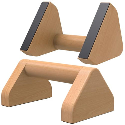 Kipika Push Up Bars, Pushup Stands, Anti-Slip Soft Plastic Push Up Handles, Bottom Anti-Slip Pad, Strength Training Equipment, Perfect for Floor Workout Exercise - color: G: All Wood