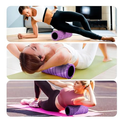 Krightlink Foam Roller for Muscle Massager, Patented 13" High Density Exercise Roller for Muscle and Myofascial Trigger Point Release, Yoga, Back Roller for Fitness, Yoga (Purple) - color: Violet