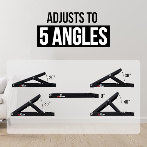 Amstaff Fitness Adjustable Squat Slant Board for Heel Elevating - Non-Slip, High-Density Heel Elevated Squat Wedges for Enhanced Weightlifting, Strength Training, Calf Stretching & Mobility