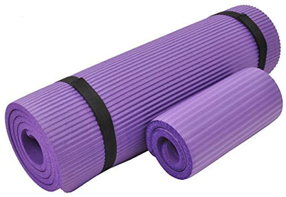 Fitvids 1/2-Inch Extra Thick High Density Anti-Tear Exercise Yoga Mat with Knee Pad and Carrying Strap, Multiple Colors
