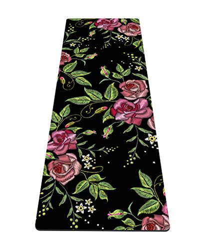 nuveti Yoga Mat Print Extra Thick TPE Non Slip Fitness Exercise Mat with Carrying Bag,72"x24" Extra Thick 6MM Exercise & Workout Mat for Yoga, Pilates Fitness and Floor Exercises - color: JYMG