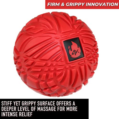 4KOR Massage Balls for Trigger Point Therapy - Myofascial Release Ball - Muscle Relief for Back, Neck, Shoulder, Foot Pain - Fitness Massage Balls for Mobility - Deep Tissue Release Ball - style: 4.75in Grippy Roller Ball