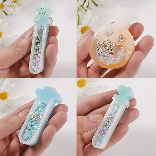 Resin Shaker Molds Set Magic Potions Keychain Charm Pack of 7 Silicone Trays Seal Films Precision Tip Applicator Bottle Kits Bundle - color: Magic Potion Craft Pack of 7