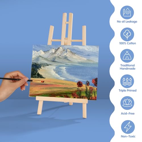 ESRICH Canvas Boards for Painting 20 Multi Pack Paint Canvas Panels 11x14, 9x12, 8x10, 6x6, 5x7, 4x4 Blank Canvases for Painting-Cotton Primed Painting Canvas for Acrylic, Oil, Gouache & Tempera - size: 20 Packs Canvas Panel - 6 Sizes