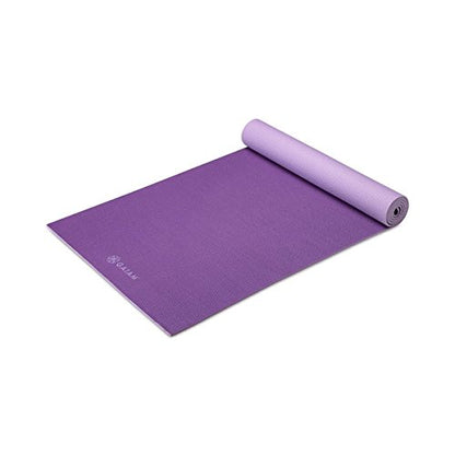 Gaiam Yoga Mat, Solid Color Non-Slip, 6mm - color: Plum/Jam, size: 68"L x 24"W x 6mm Thick