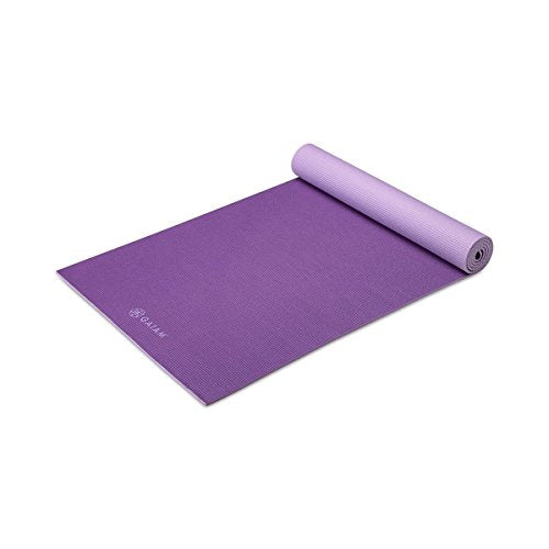 Gaiam Yoga Mat, Solid Color Non-Slip, 6mm - color: Plum/Jam, size: 68"L x 24"W x 6mm Thick