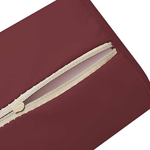 Saloniture Half Round Neck Massage Table Bolster Pillow Pad - 13 x 6 x 3 Inch - Burgundy - color: Burgundy