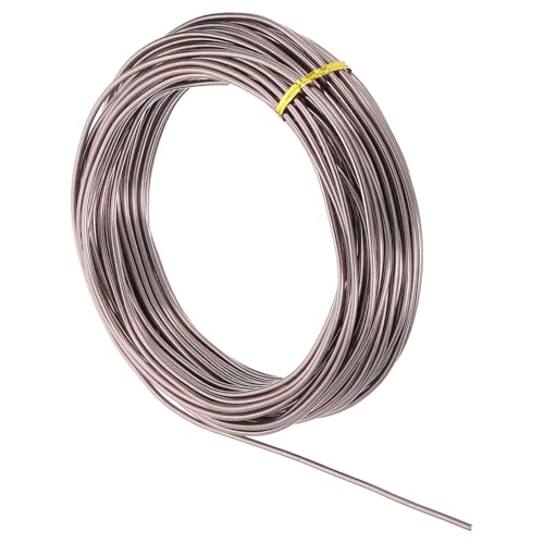 MECCANIXITY 9 Gauge 3mm Aluminum Wire, 80 Feet Bendable Metal Craft Armature Wire for Jewelry Making DIY Beading Floral Wreath Wrapping Sculpting, Brown - color: Brown, size: 9 Gauge x 80Ft