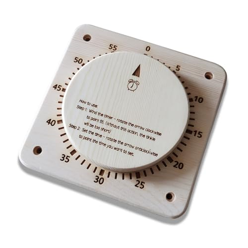 55 Minutes Sauna Timer Self-Driven MechanicalCore Timer for Sauna Room and SPA Room No Need Battery Sauna Accessory