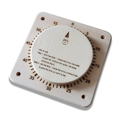 55 Minutes Sauna Timer Self-Driven MechanicalCore Timer for Sauna Room and SPA Room No Need Battery Sauna Accessory