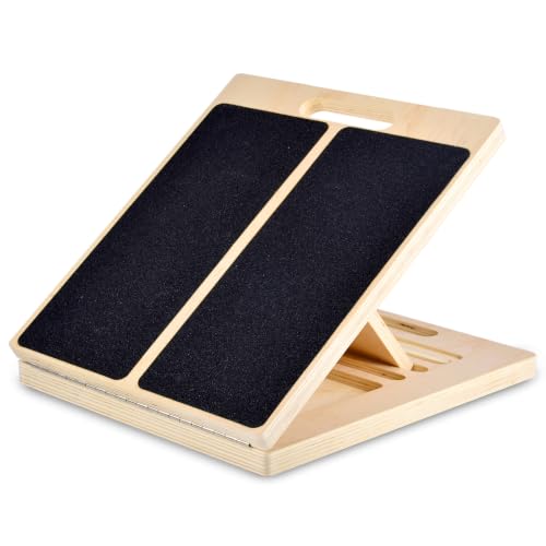 Wooden Slant Board for Calf Stretching and Squats with Adjustable Incline