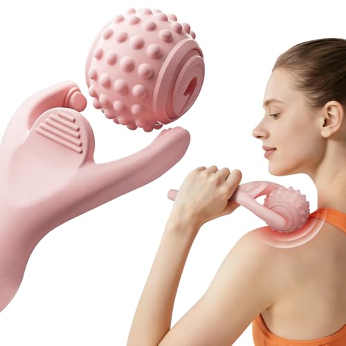 Ouliget Demountable Roller Massage Ball | 2 in 1 Ergonomic Handle, Muscle Roller Stick, Manual Massage Tools, Relief Neck Arm Back Leg Body Deep Release