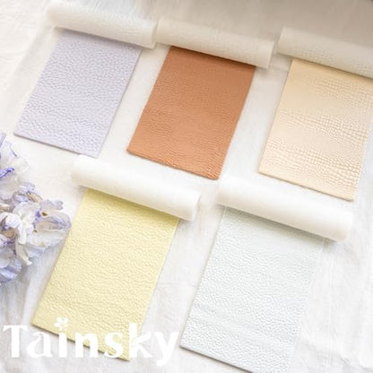 TAINSKY 5 Pcs Leather Polymer Clay Texture Roller, Pottery Stamps for Polymer Clay Earrings Jewelry, Embossing Pottery Texture Rollers for Jewelry Making