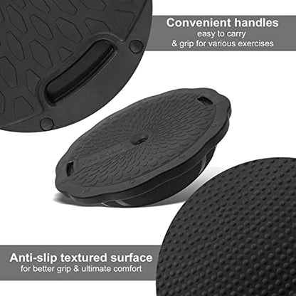 Yes4All 880LBS Half Ball Balance Trainer, Pilates Balance & Stability Ball for Exercises, Home Gym, Floor & Full Body Workouts - color: A. Matte Black