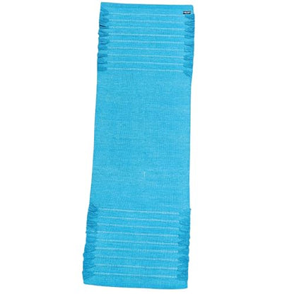 Indian Handmade100 % Organic Anti Skid Multi Colour Cotton Yoga Mat - Eco-Friendly Hand-Woven Rug - Non-Slip & Thick (24”x72”x5mm) for Hot yoga & Everyday Fitness at Home - Comfortable & Foldable Extra-Long Mat - color: Blue