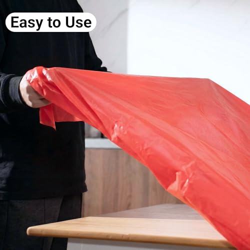 Auros 10-Pack Plastic Tablecloths, 54x108 Inch Disposable Table Covers, 8FT | Rectangle Waterproof & Throw Away Table Cloth, Easy Cleanup for Party, Wedding, Graduation, BBQ, Fits 6-8ft Tables, Party Red - color: Party Red, size: 54" X 108" Rectangle