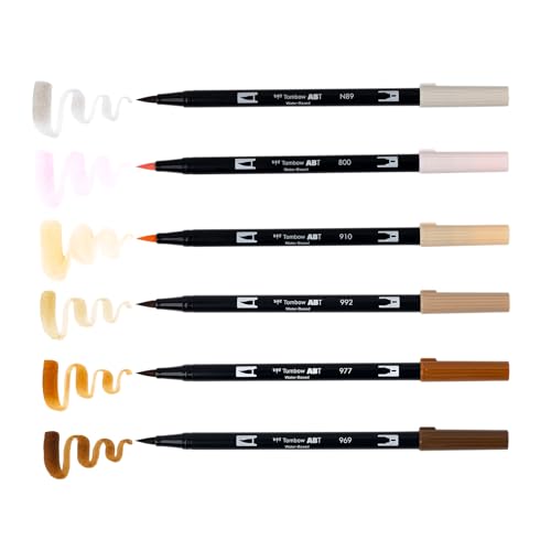 Tombow 56241 Dual Brush Pen Art Markers, Coffee Break, 6-Pack