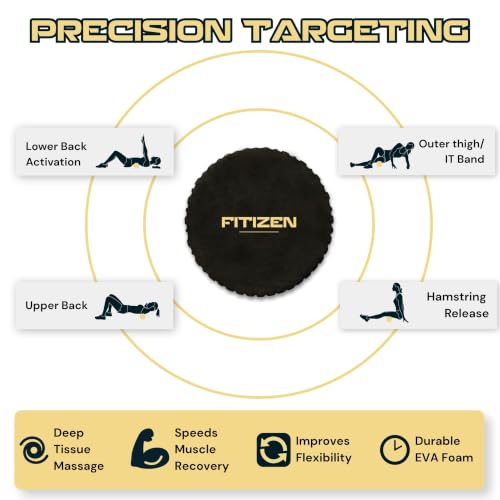 Foam Roller for Muscle Massage, Stiff Back Pain Relief, Physical Therapy, Deep Tissue, Exercise Equipment for Home Gym, Stress, Yoga, Pilates for the fit Citizen (Black, Medium 18 x 6 Inches) - size: Medium 18 x 6 Inch