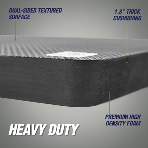RUGGED RHINO Extra Thick Foam Kneeling Pad for Gardening 2 Pack, Onyx Black | Thick Knee Pads, Holds 300 lbs, Protect Knees from Hard Concrete Surfaces for Gardening, Yard, Gym, Mechanic - color: Onyx Black