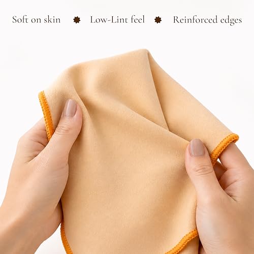 OCENA Pocket Sweat Towels & Microfiber Handkerchiefs, 5-Pack, 10 x 10 in | Quick-dry, sweat-absorbing, soft on face and hands; easy to carry for heat, workouts, gardening, travel, and daily use - color: Beige