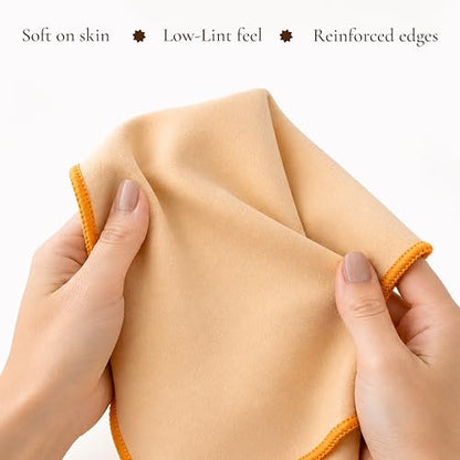 OCENA Pocket Sweat Towels & Microfiber Handkerchiefs, 5-Pack, 10 x 10 in | Quick-dry, sweat-absorbing, soft on face and hands; easy to carry for heat, workouts, gardening, travel, and daily use - color: Beige
