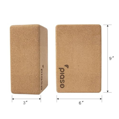 Cork Yoga Block 2 Pack for Pilates, Non-Slip & High Density Blocks
