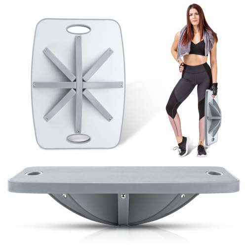 Advanced Wood Balance Board, Table Balance Board, Office Swing Board, for Physical Therapy, Fast Fitness Training and Outdoor Sports Balance Training Device - color: Advanced gray360° -X large size