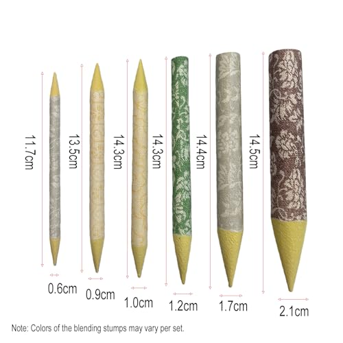Art Blending Stumps Kit with Tortillions Paper Art Blenders,Sketch Drawing Tool Set for Artist and Student,Sketch Wipe Scrapers, Rub Sponge for Shading and Smudging(H.96 Pieces(Green))