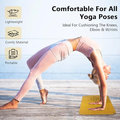 Cork Knee Pad Mat, 8 mm Thick, Foldable, Lightweight, for Yoga, Exercise, Gymnastics, Floor/Chair Protection
