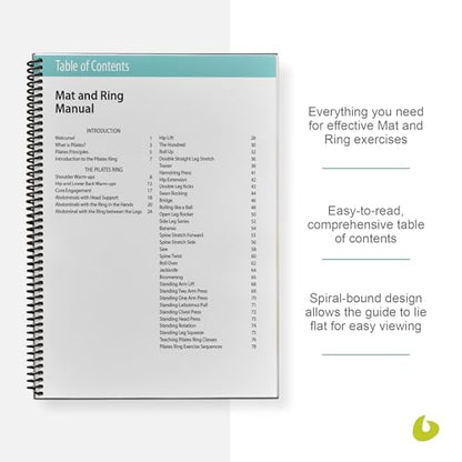 Pilates Mat and Ring Guide, Balanced Body Workout Equipment Manual - size: Mat and Ring