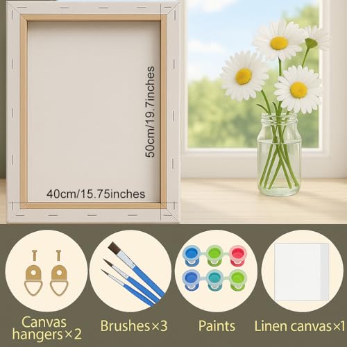 TAOPAOLAB Countryside Landscape Paint by Numbers Kit for Adults - DIY River Valley and Church View Painting on Canvas 16x20In, Framed Acrylic Paint Set for Beginners, Art for Home Decoration or Gifts - color: FM06623, size: 16×20in Framed