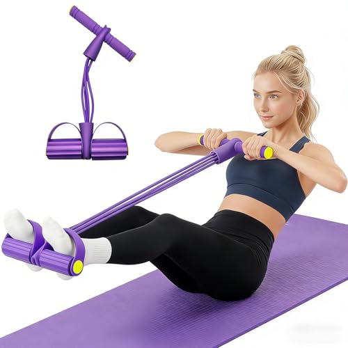 Pedal Resistance Band with Handle, 6-Tube Elastic Yoga Pedal Puller
