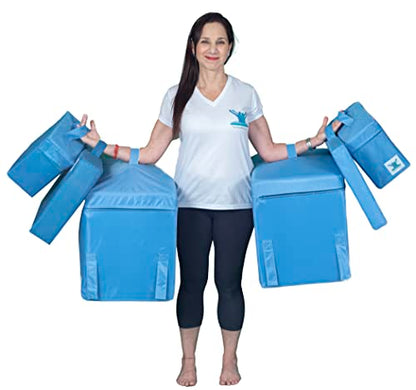 Pain Free-Posture Committed Foam Package (Blocks LARGE & 2 SMALL, Rolls LONG & SHORT, STRAP/Yoga Belt & Prism Glasses Bundle)-Used for All Posture Method Exercises-Back, Shoulder & Neck Pain