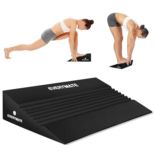 EVERYMATE Slant Board Calf Stretcher, Non-Slip Heel Elevated Squat Wedge Block for Weightlifting and Calf Stretching, Knees Over Toes Equipment 1000LB - color: EVA-20 degrees