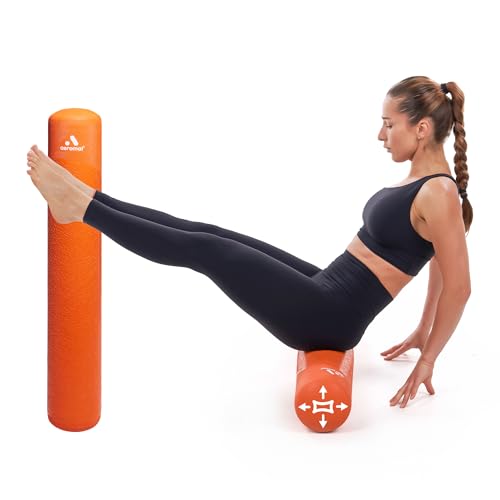 Aeromat Adjustable Air Roller 2 to 12 PSI Firmness (no Pump) – Orange | Inflatable Fitness, Yoga, Rehab Roller for Men and Women, Back Roller for Muscle Recovery, Home Gym, Travel, Physical Therapy - color: Vibrant Orange, size: Air Roller