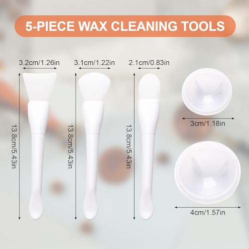 WANDIC 5 Pcs Sealing Wax Stamp Scrapers Spoon Shaped Ball Shaped Scrapers Mixing Scrapers Spoon Silicone Cleaning Tools for Sealing Glue Cleaning Tool - color: White
