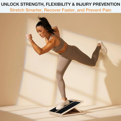 TEMI Slant Board for Calf-Stretching - Wooden Incline Wedge Stretcher for Squats, Foot & Ankle Mobility, Portable Fitness Equipment, Balance Block for Heel Stretch - style: Slant Board