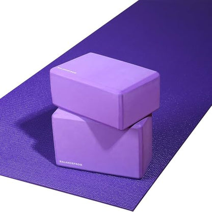 Fitvids All Purpose 1/4-Inch High Density Anti-Tear Exercise Yoga Mat with Carrying Strap, Multiple Colors - color: Purple