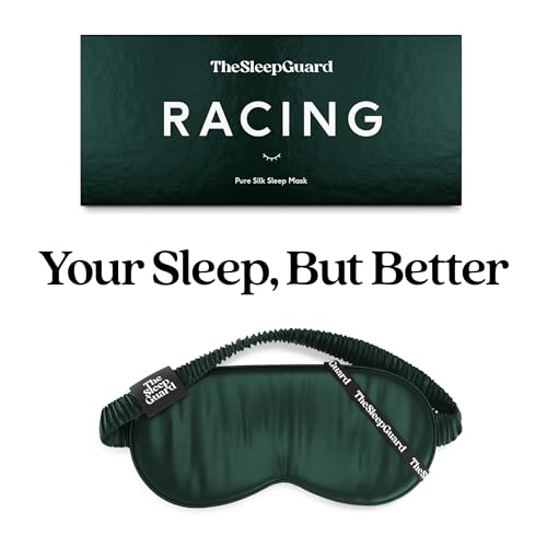 TheSleepGuard Pure Silk Sleep Mask [100% 6A Mulberry Silk, 22 Momme] Light Blocking Travel Essentials. Eye Masks for Sleeping. Black Oeko-Tex Blindfold. Eye Covers for Men & Women - color: Racing Green
