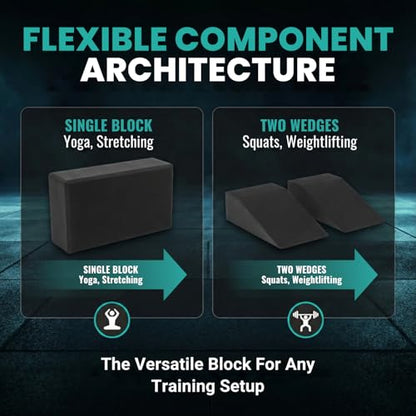 2 Pack Squat Wedge Block for Heel Elevated Squat Weightlifting Calf Stretcher Slant Board for Mobility Balance and Strength Performance