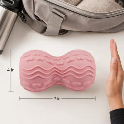 Vibrating Peanut Massage Ball, 5-Speed Back & Neck Recovery Roller (Pink) - color: Pink