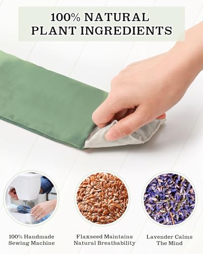 Hihealer Lavender Eye Pillow for Sleeping, Weighted Eye Mask for Spa, Yoga - color: Velvet Green 4 Pack