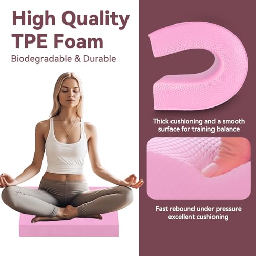 Large Thick Balance Pad Non-Slip Stability Trainer Yoga & Pilates - color: Pink