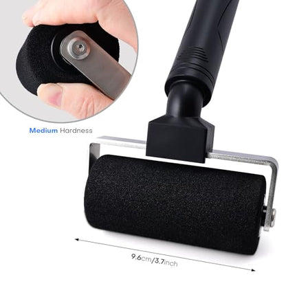 NEWISHTOOL 4-Inch Sponge Seam Roller, Rivet Roller for Vinyl Wrap - 2 Pack | Foam Roller Car Wrapping Applicator Tools for Rolling Over Rough Textured Uneven Surfaces, Scratch Free Film Roll Tools