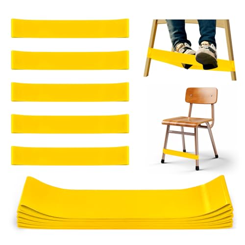 5 Pack Chair Bands for Kids with Fidgety Feet, ADHD Tools for Kids, Improve Focus & Reduce Restlessness, Chair Bands for Sensory ADHD ADD Autism - Classroom & Home Must Haves (Yellow) - color: Yellow, size: 5 Pack