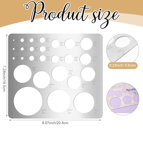 Otoolling Metal Circle Template Round Stencil for Drawing Painting Template Ruler Office School Building for Drafting Architect Tool