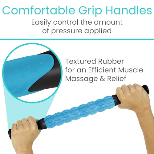 Vive Massage Stick Roller for Muscle, Back, Legs - Deep Tissue Body Fascia | Massager for Hamstring, Calf, Neck Pain, Trigger Point, Exercise -Rolling Relief Tool for Physical Therapy, Recovery
