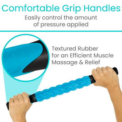 Vive Massage Stick Roller for Muscle, Back, Legs - Deep Tissue Body Fascia | Massager for Hamstring, Calf, Neck Pain, Trigger Point, Exercise -Rolling Relief Tool for Physical Therapy, Recovery